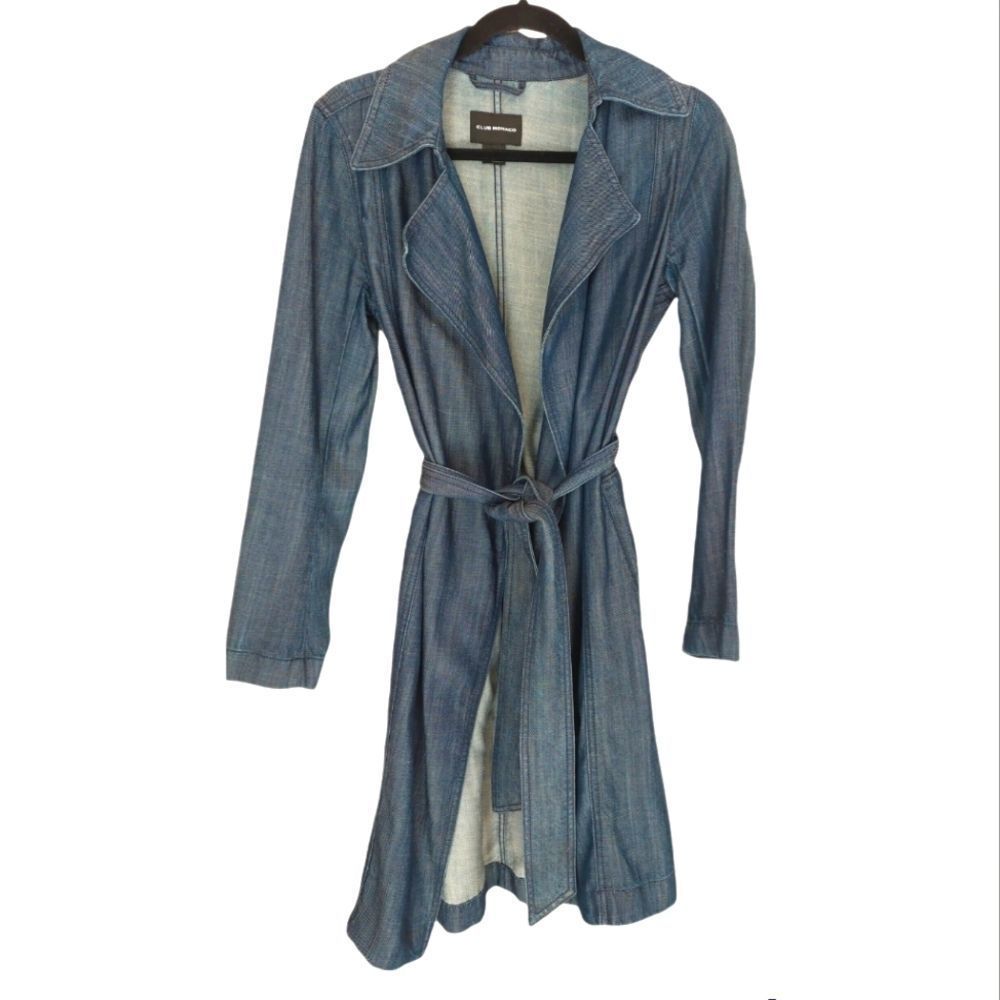 Club Monaco Blue Jean Trench Coat